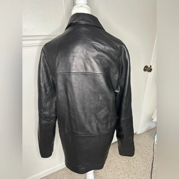 Wilsons Leather Pelle Studion Black Leather Jacket with Collared Neckline size M - Picture 4 of 12